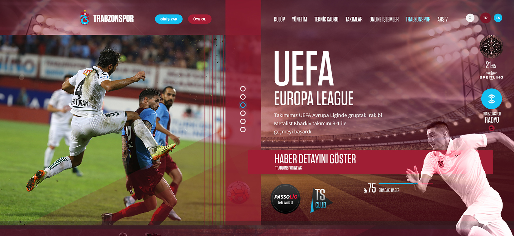 Trabzonspor’un web sitesini modern ve kullanıcı dostu bir tasarımla yeniledik, içerik yönetiminde ise güçlü ve esnek bir altyapı sunan CIQRA CMS'i kullandık.