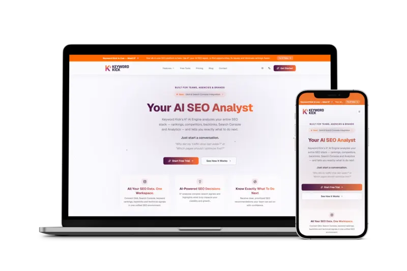 KeywordKick’i geliştirdik — dashboard’ları karar mekanizmasına dönüştüren AI-first bir SEO platformu.